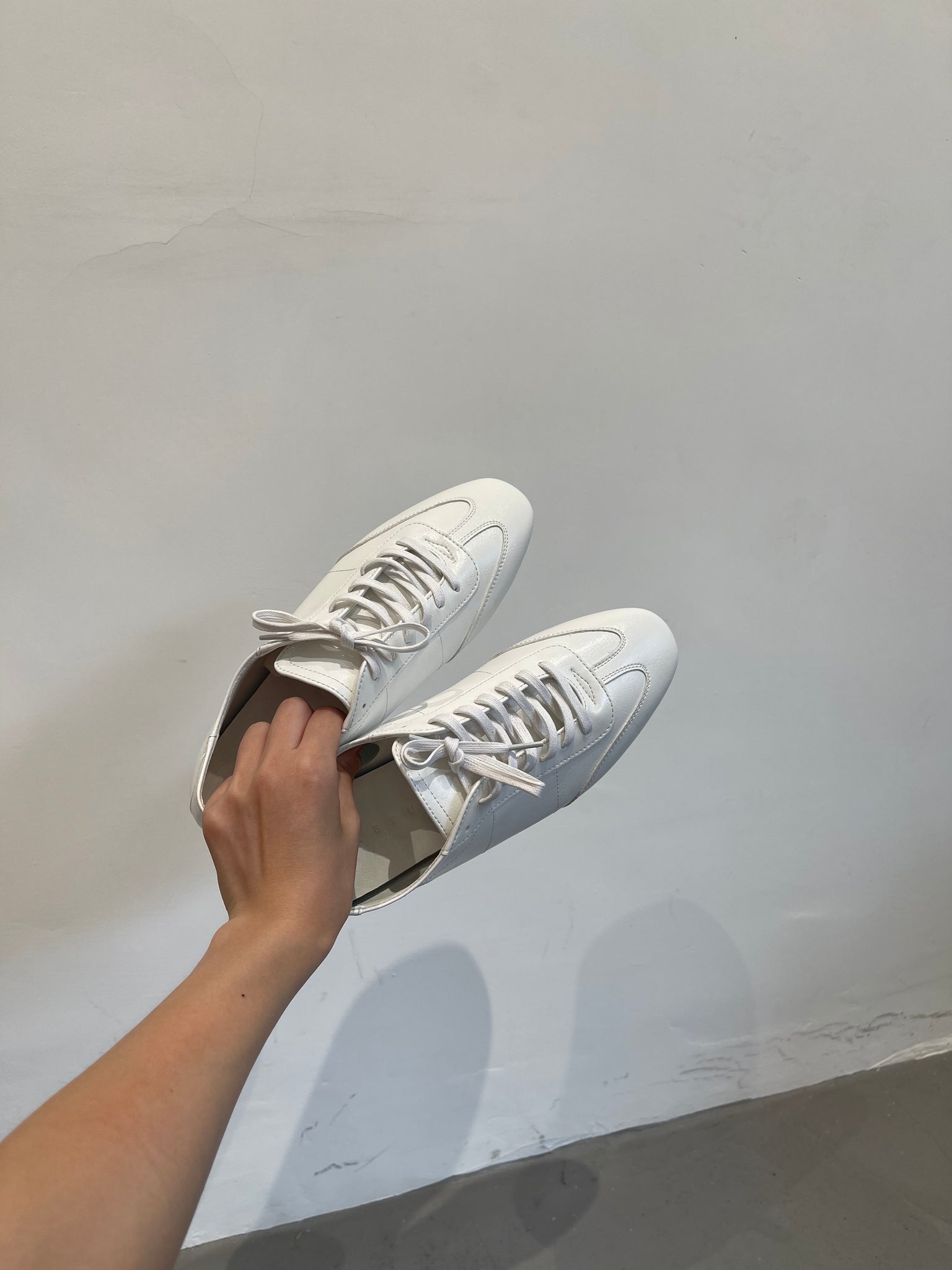 Slim Faux Leather Sneaker White