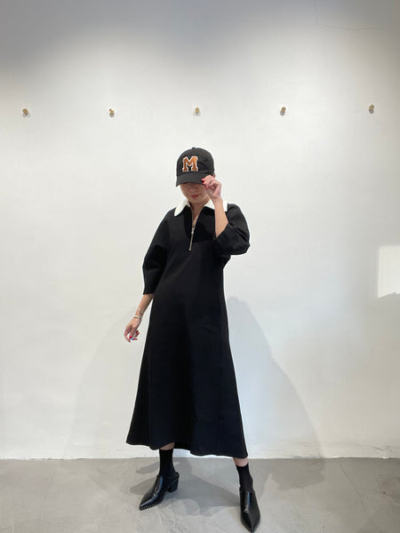 Quality 3D Sleeve Collar Slim Cut Dress Black
