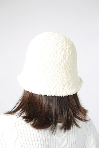 Shearling Bucket Hat Ivory