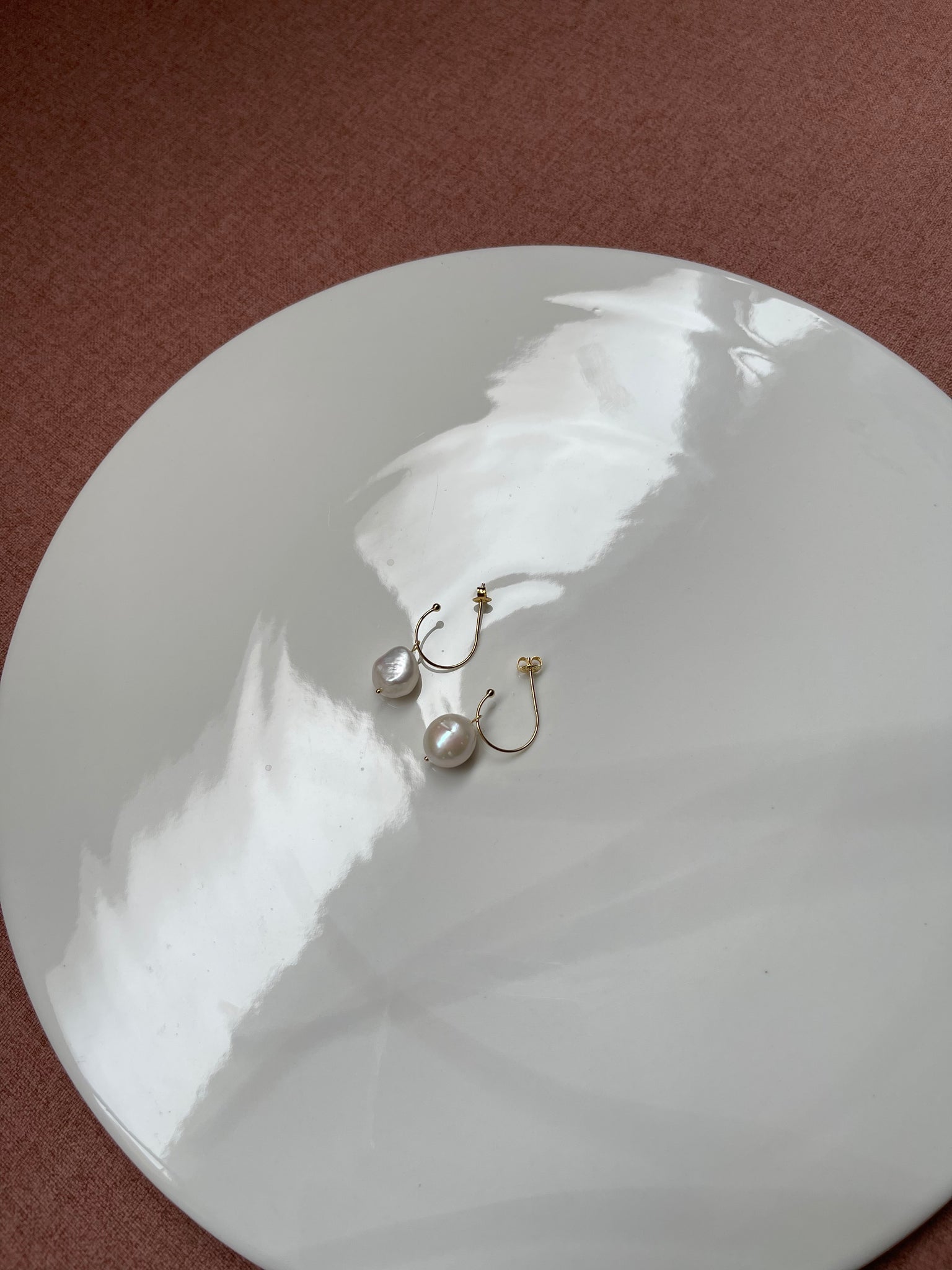 925 Silver Thin Hook Fresh Water Pearl Earrings