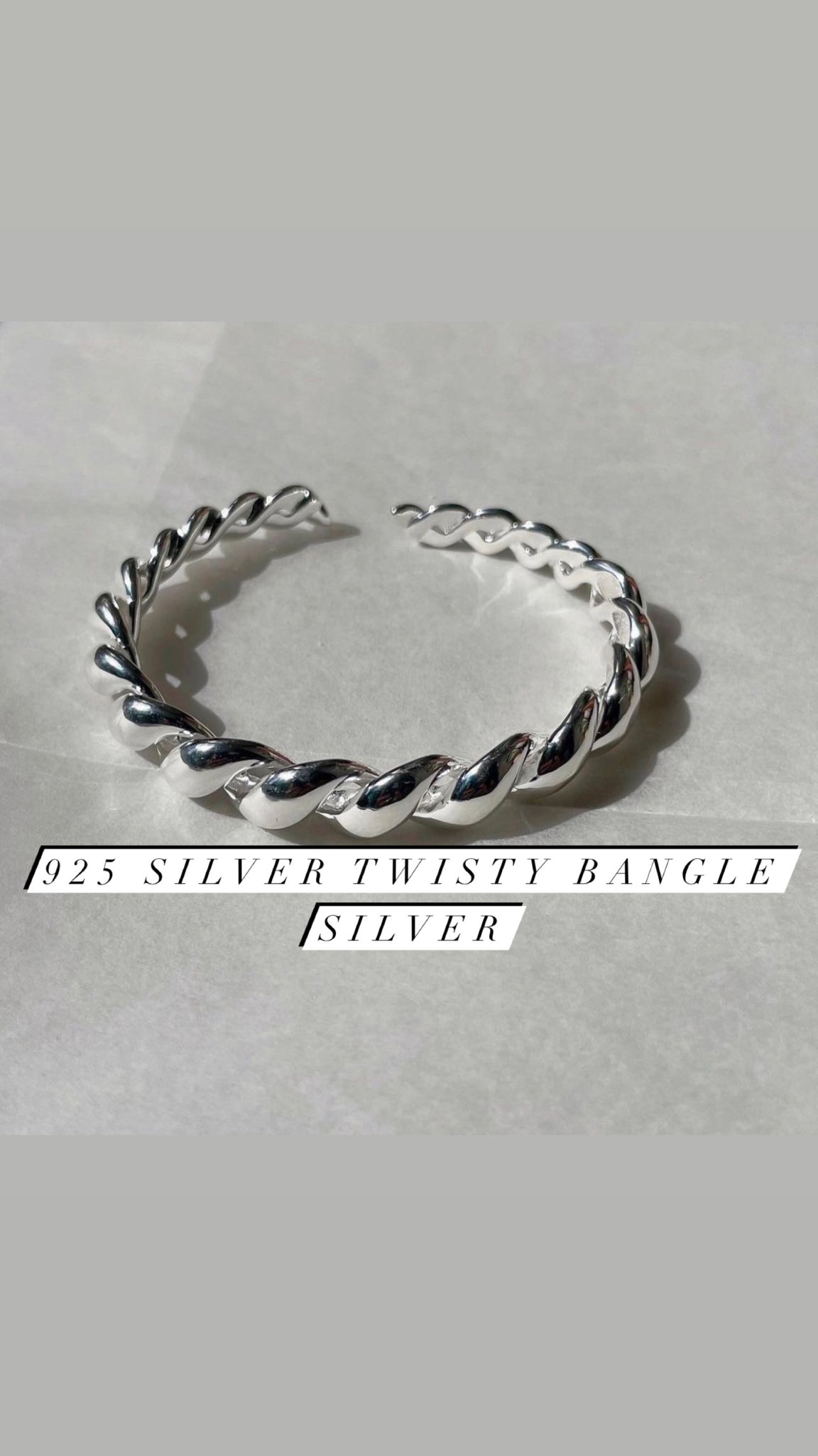 925 Silver Twisty Bangle Silver