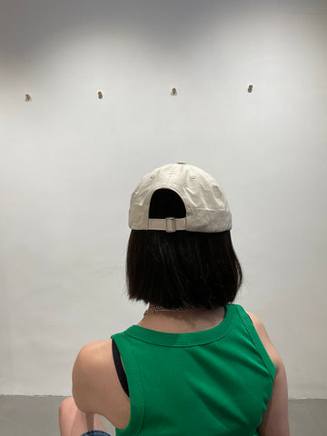 Embroidered M Cap Ivory