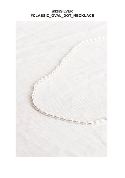 925 Silver Classic Oval Dot Necklace - whoami