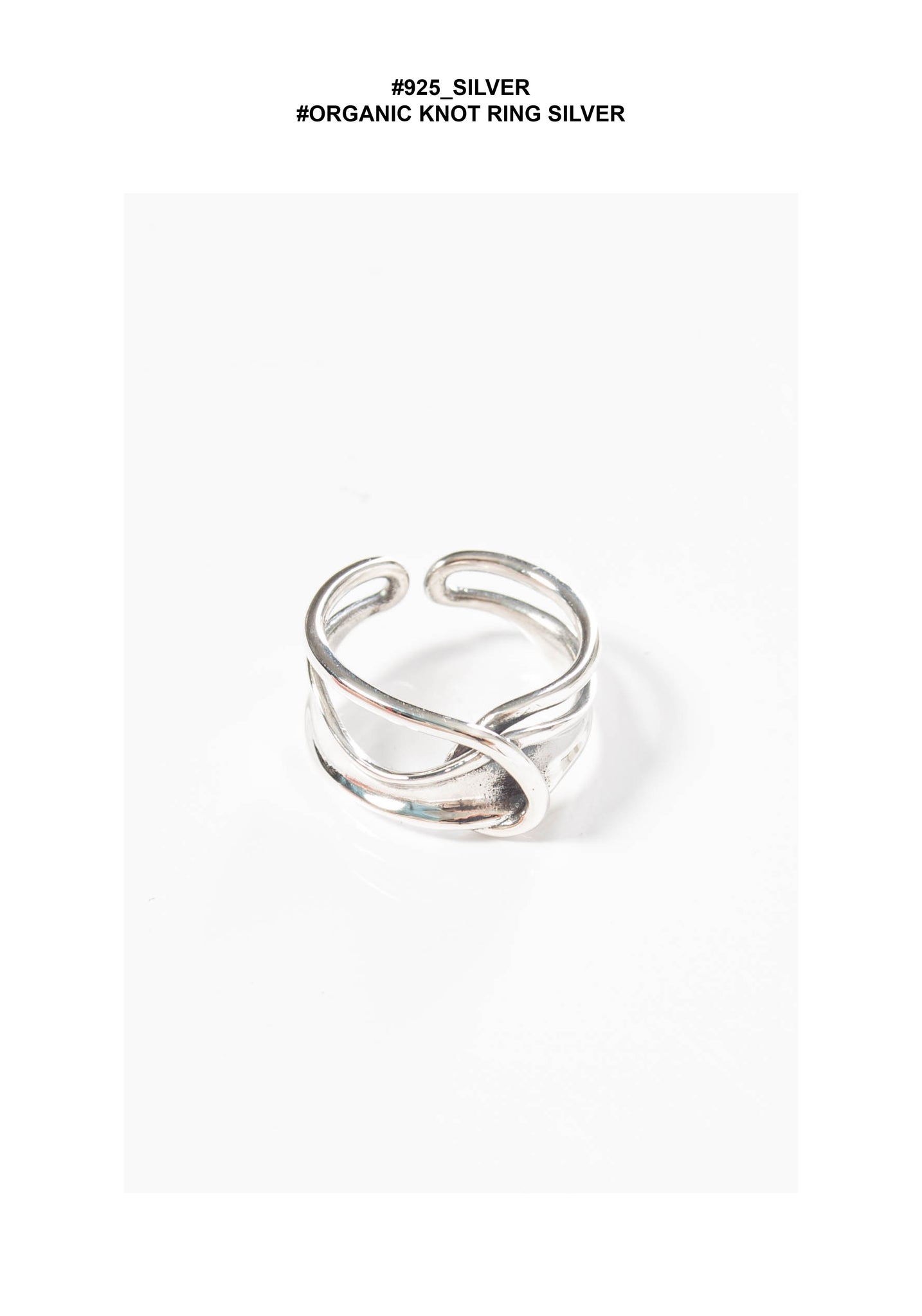 925 Silver Organic Knot Ring Silver