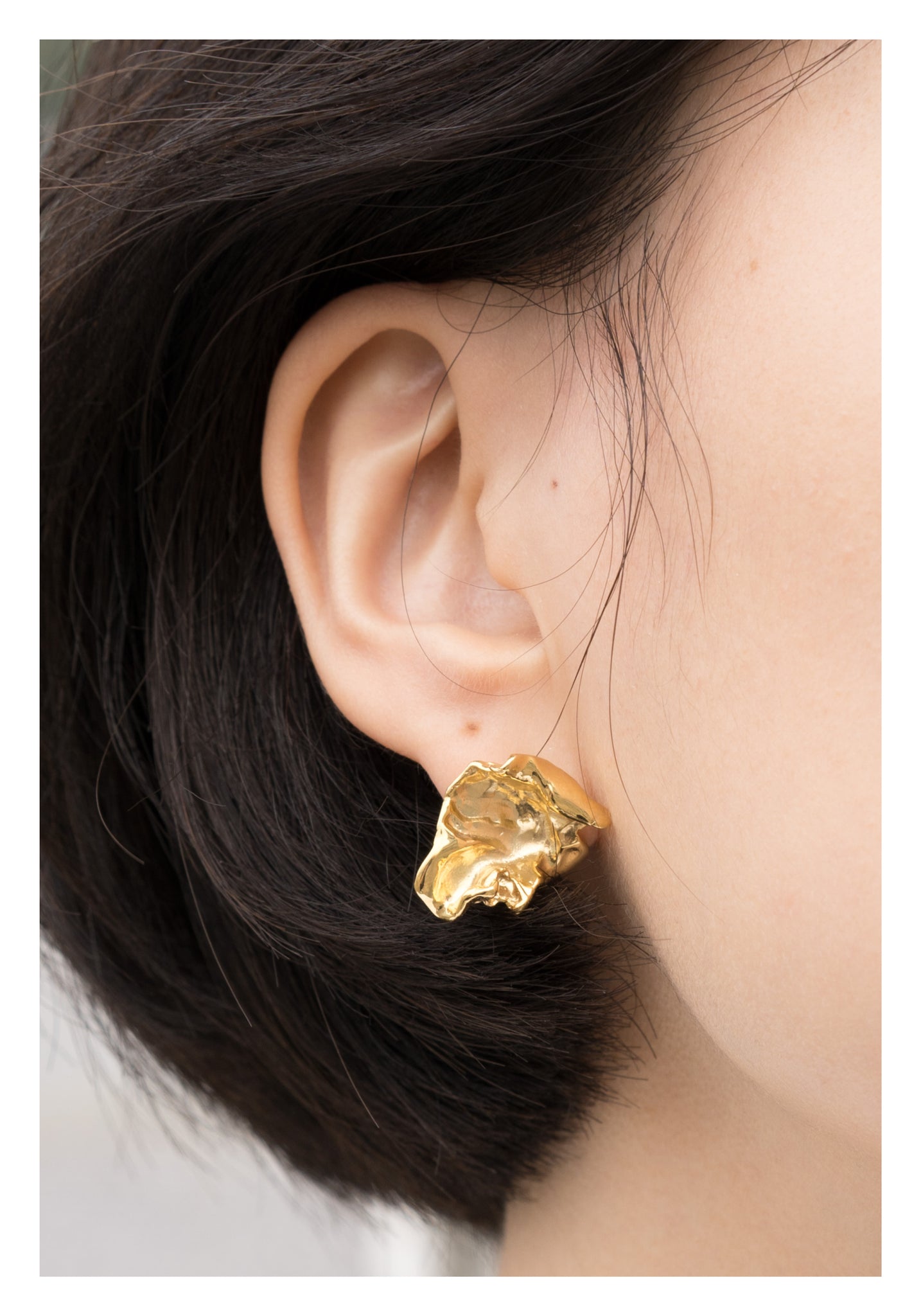 925 Silver Golden Organic Foil Earrings - whoami