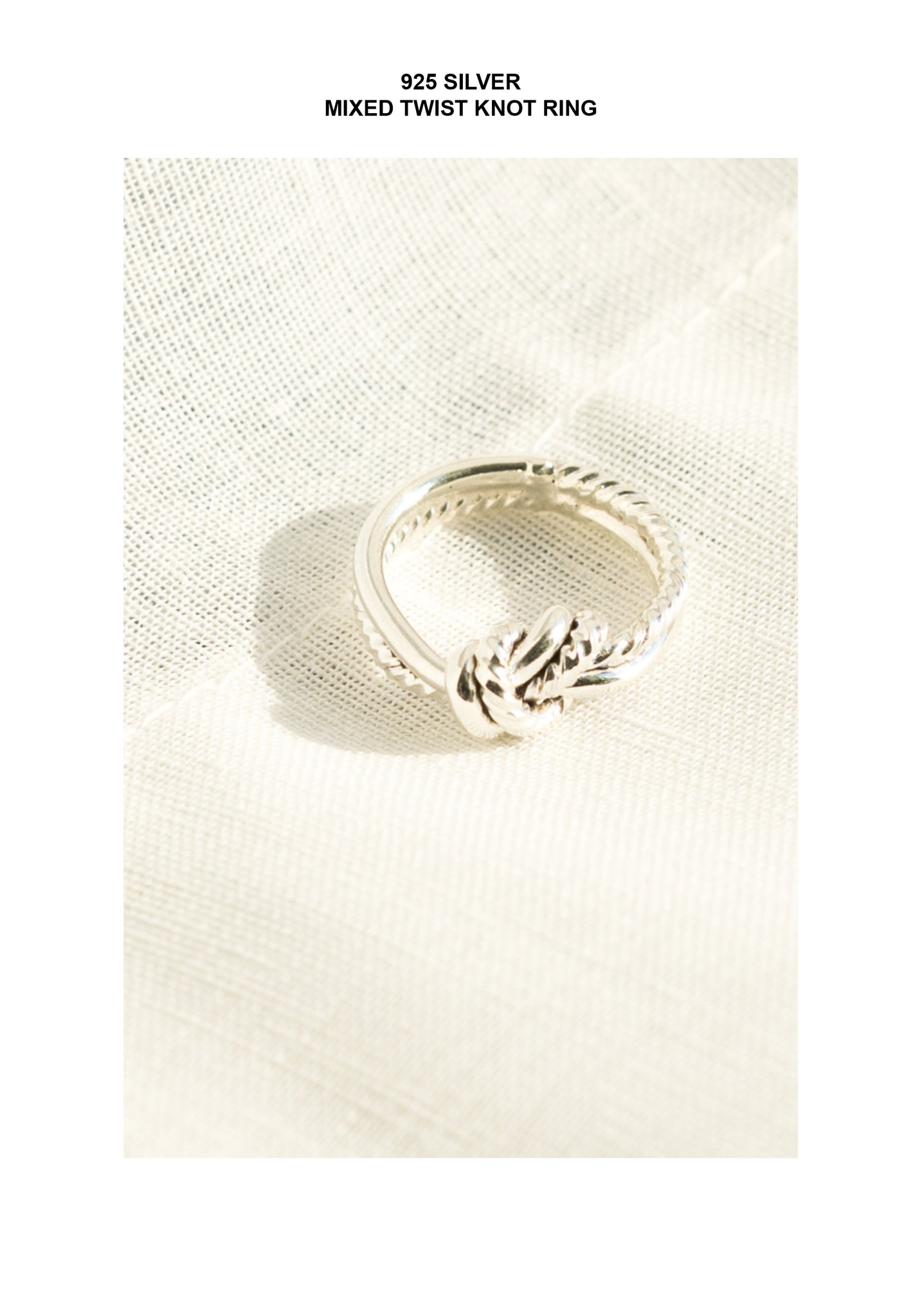 925 Silver Mixed Twist Knot Ring - whoami