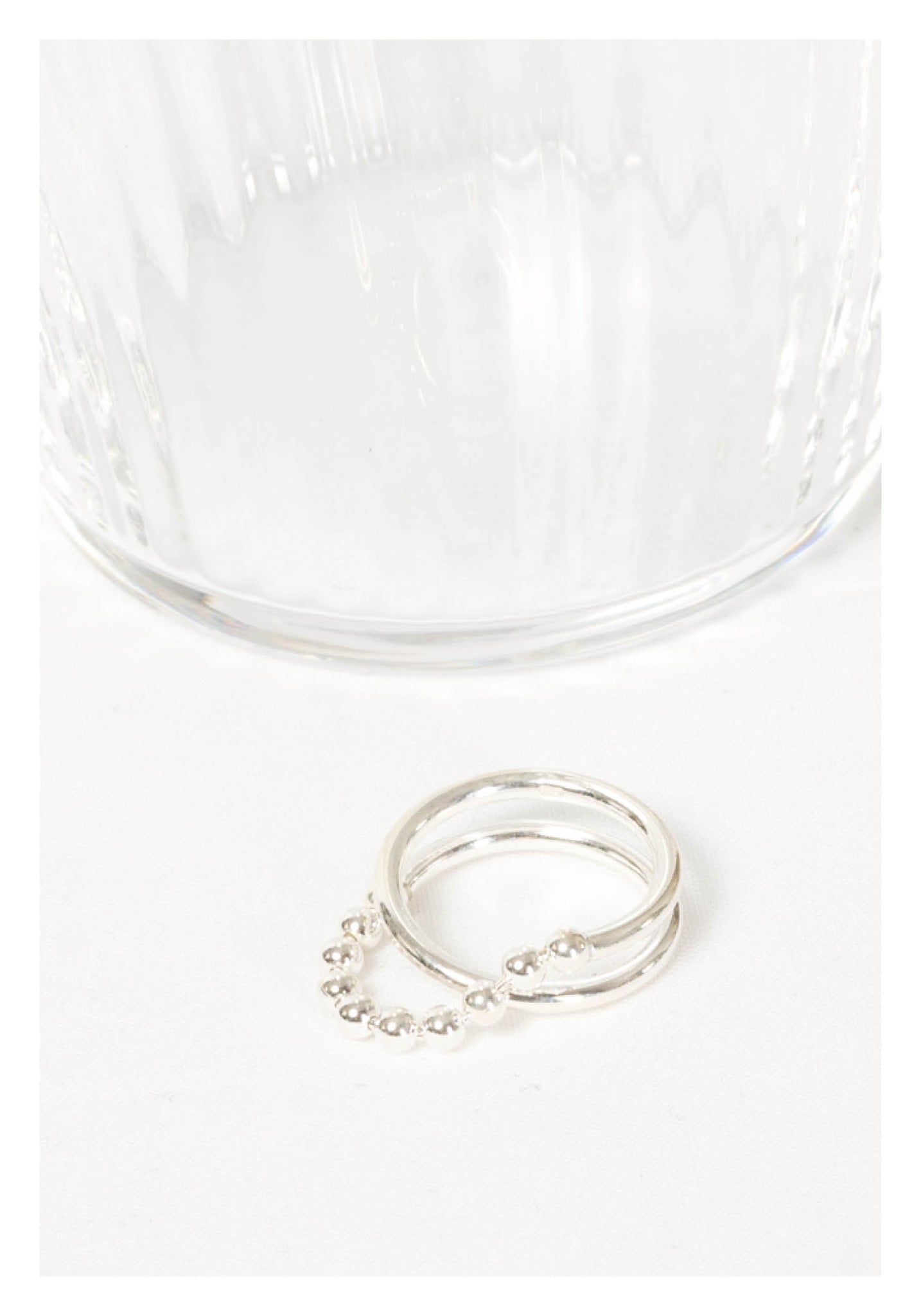 925 Silver Half Bead Chain Ring - whoami