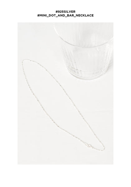 925 Silver Mini Dot And Bar Necklace - whoami