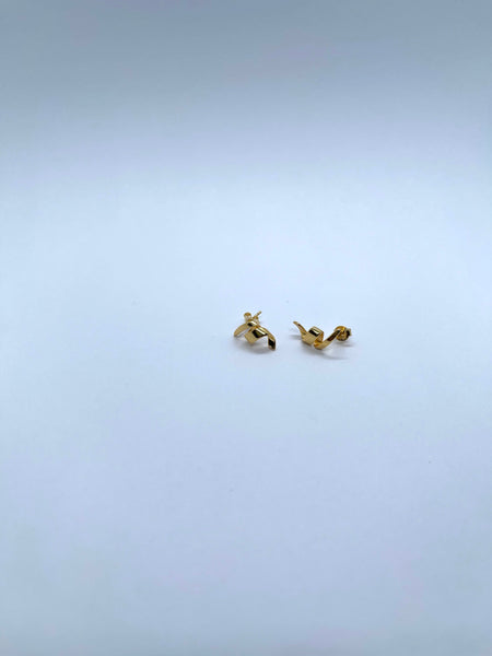 925 Silver Simple Twisting Earrings Gold