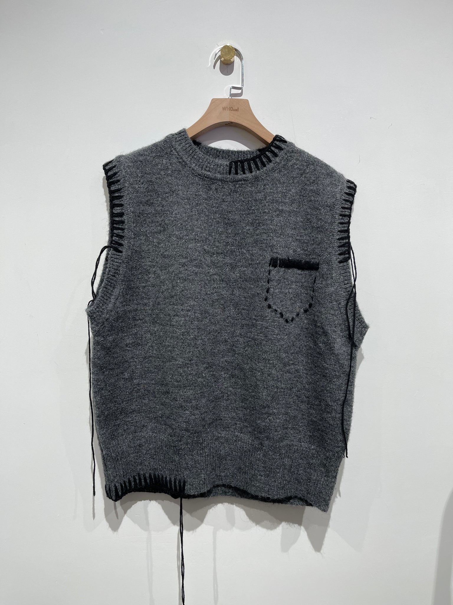 FYS Stitch Knit Vest Charcoal