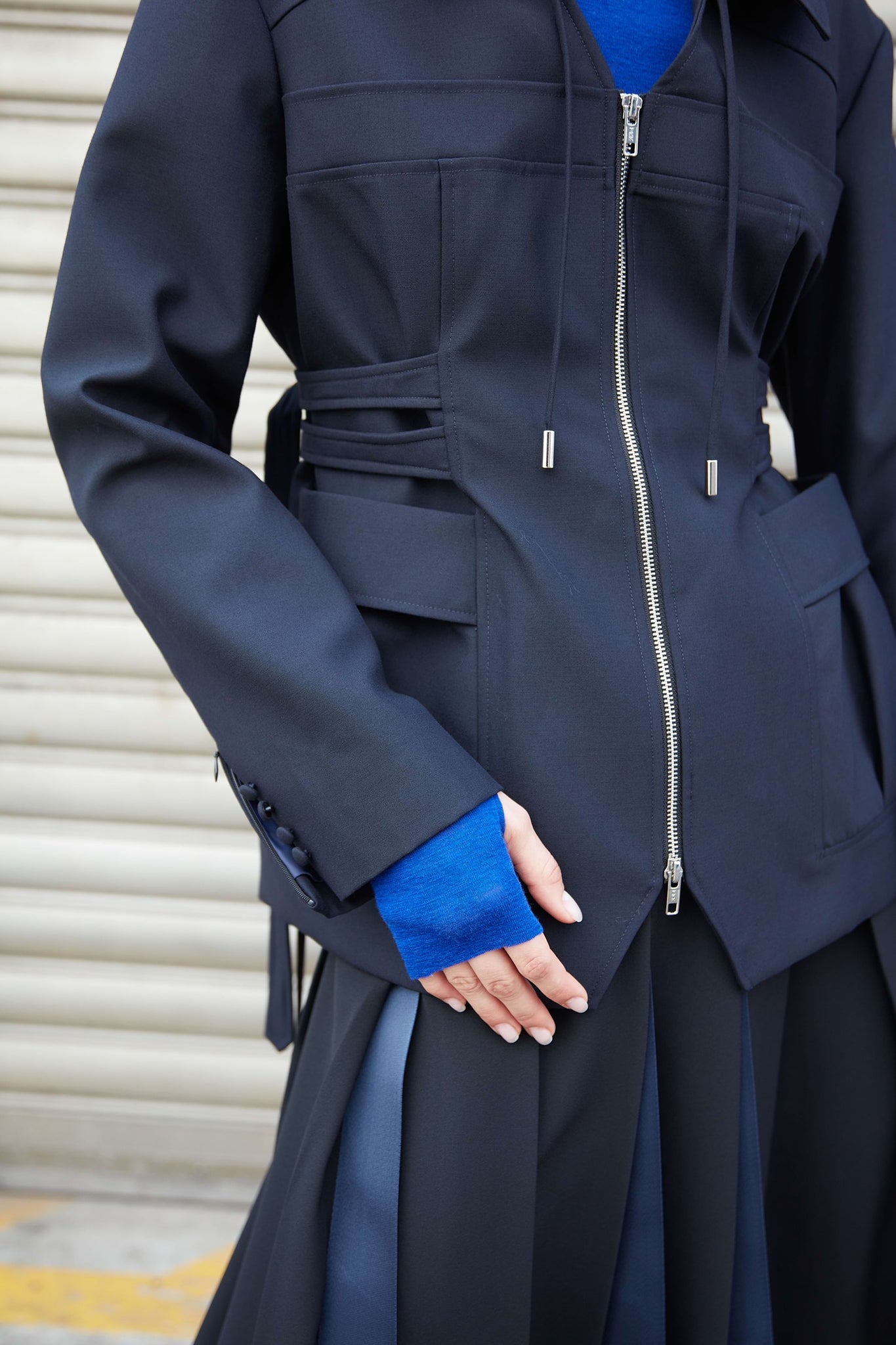Structural Wool Jacket Navy