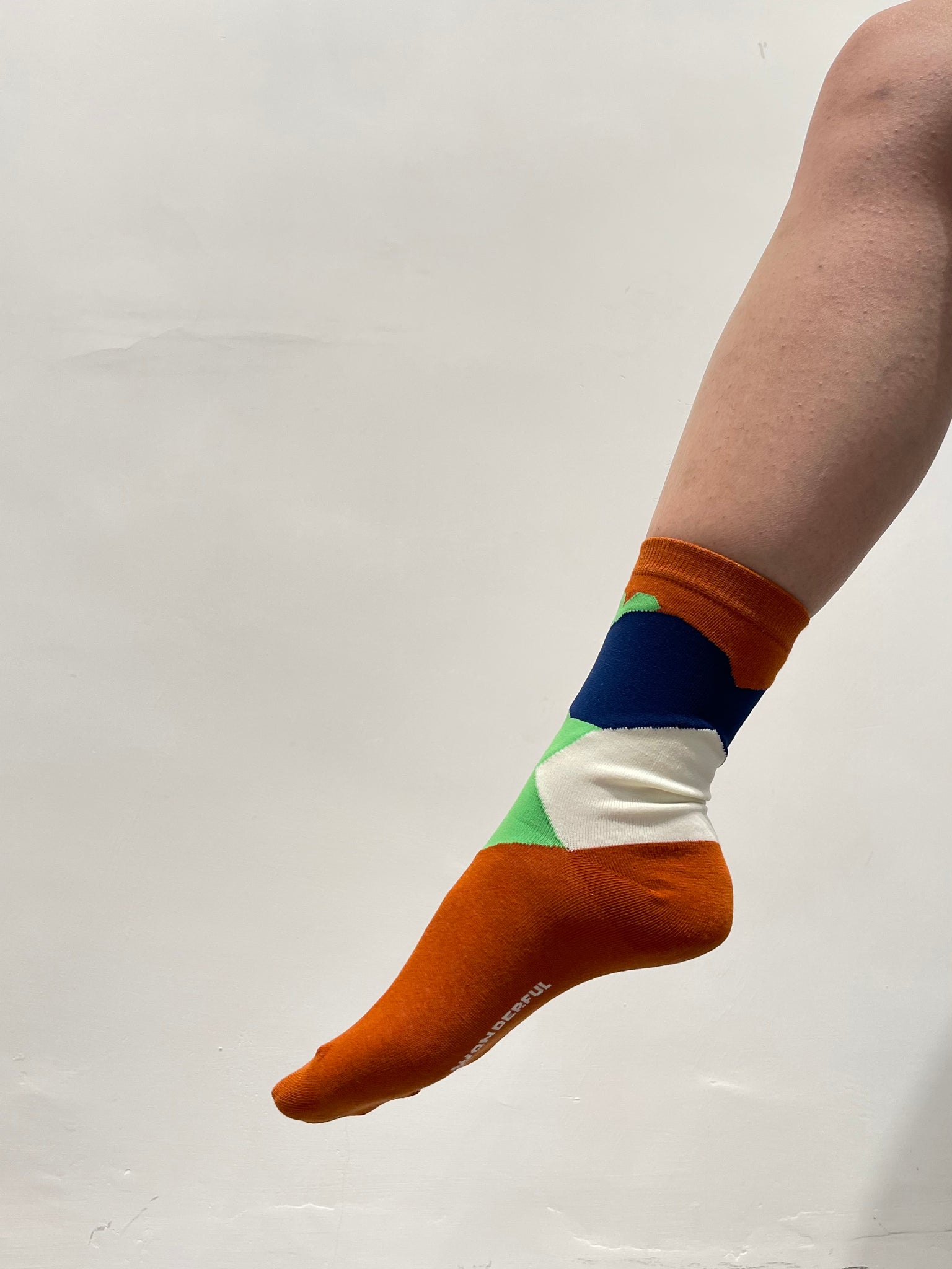 Geometric Flower Socks Orange