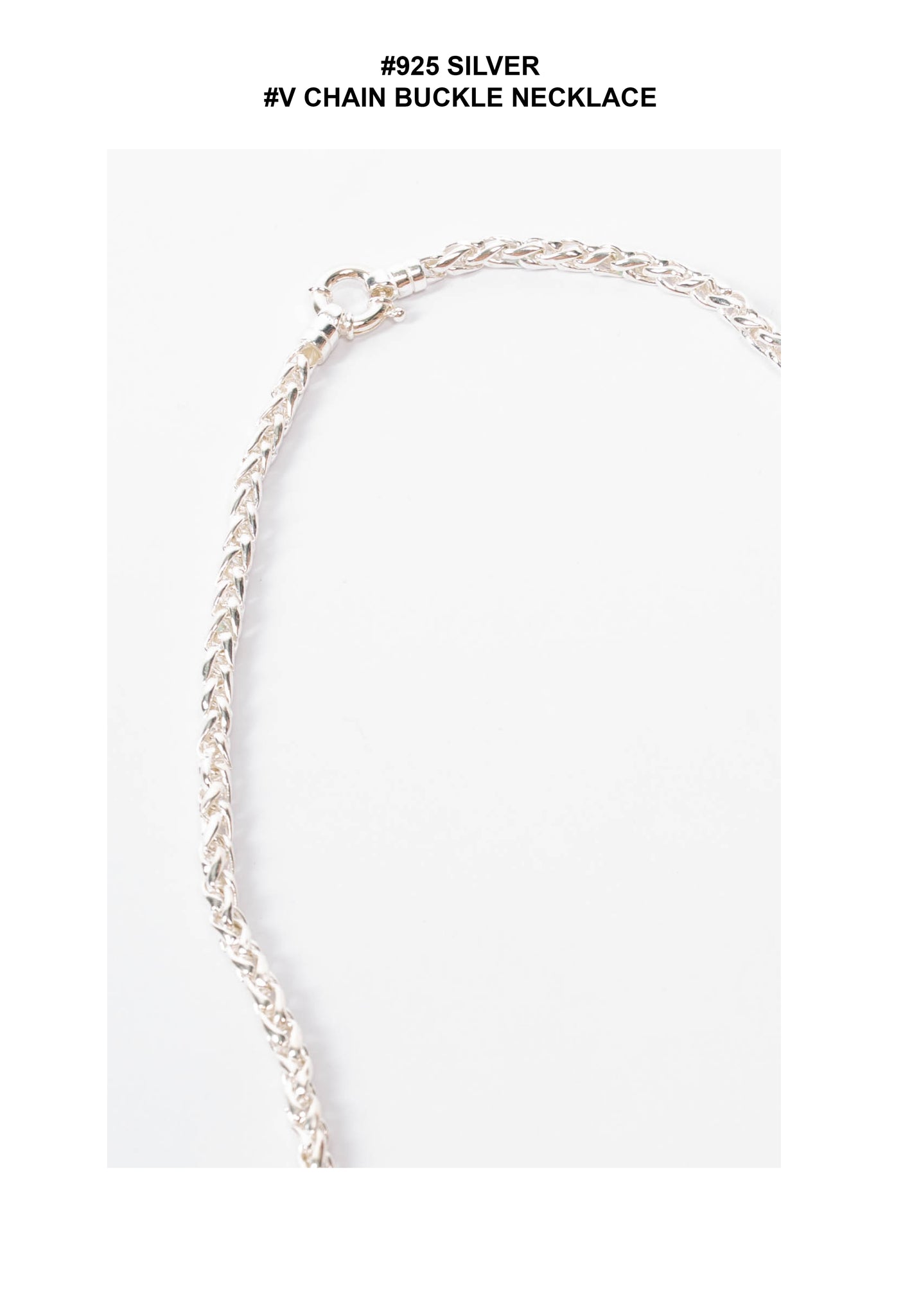 925 Silver V Chain Buckle Necklace