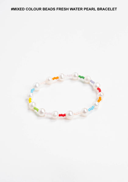 Mixed Colour Beads Fresh Water Pearl Bracelet