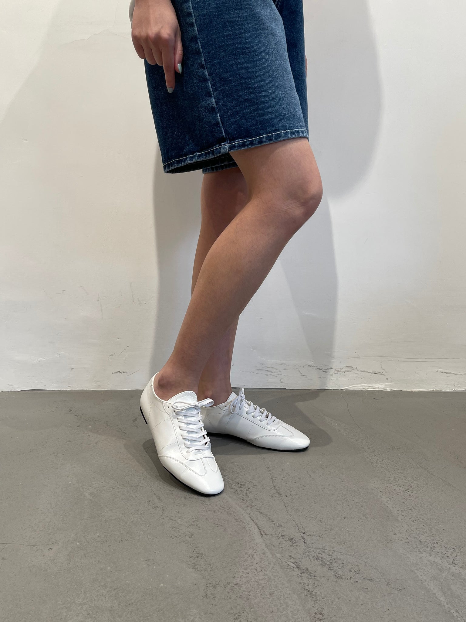 Slim Faux Leather Sneaker White