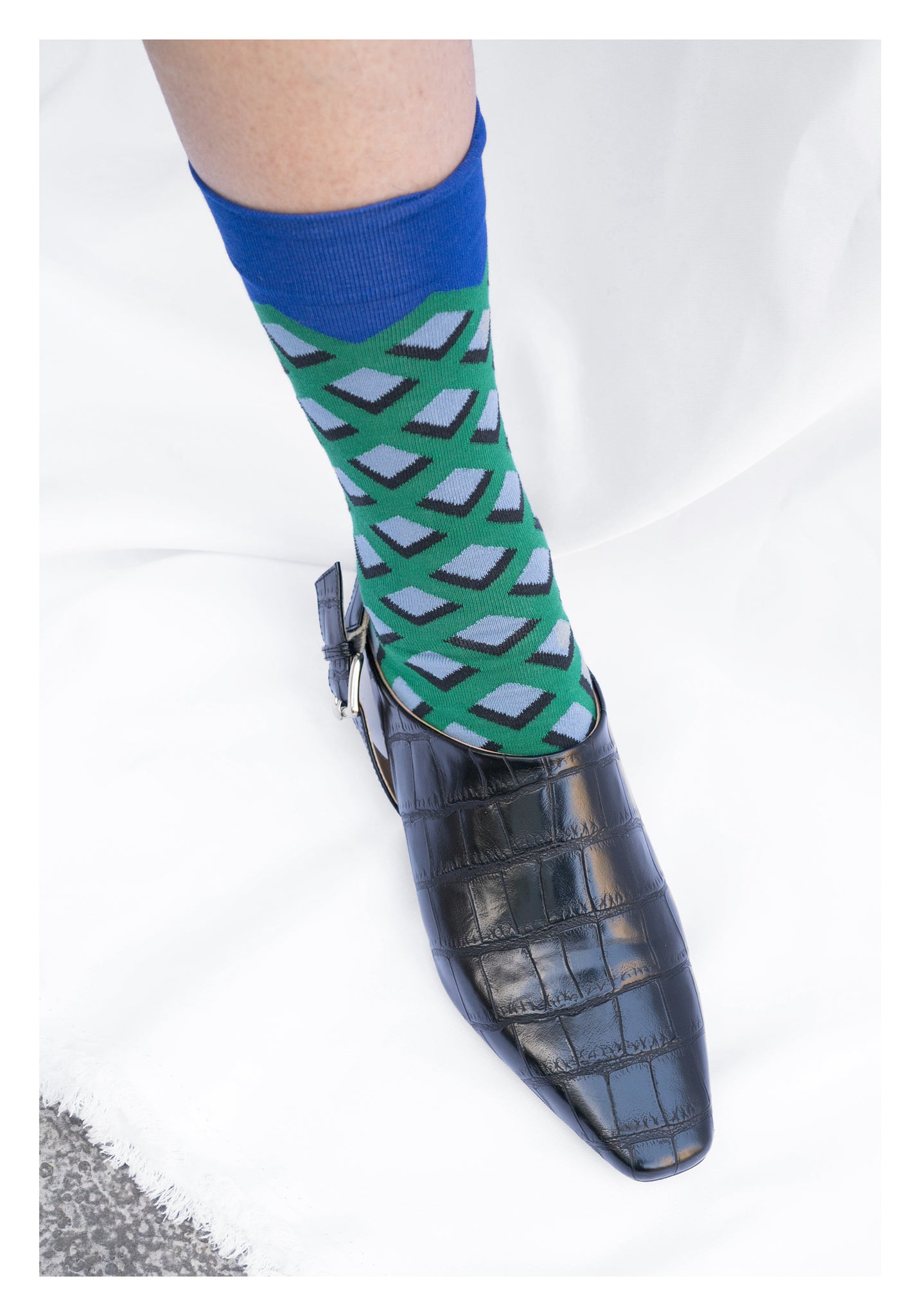Argyle Pattern Socks Emerald - whoami