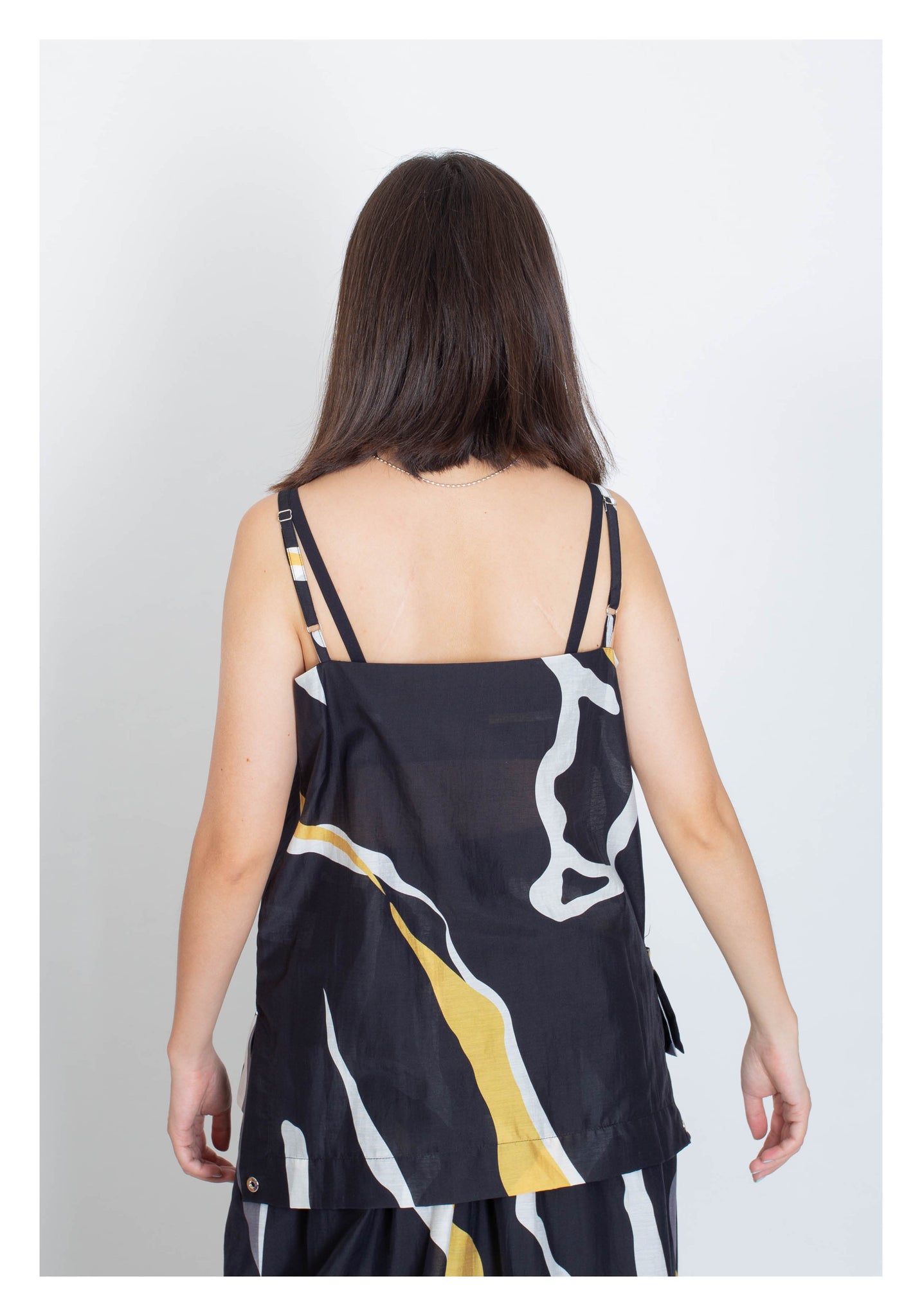 Abstract Pattern Ruffle Camisole - whoami