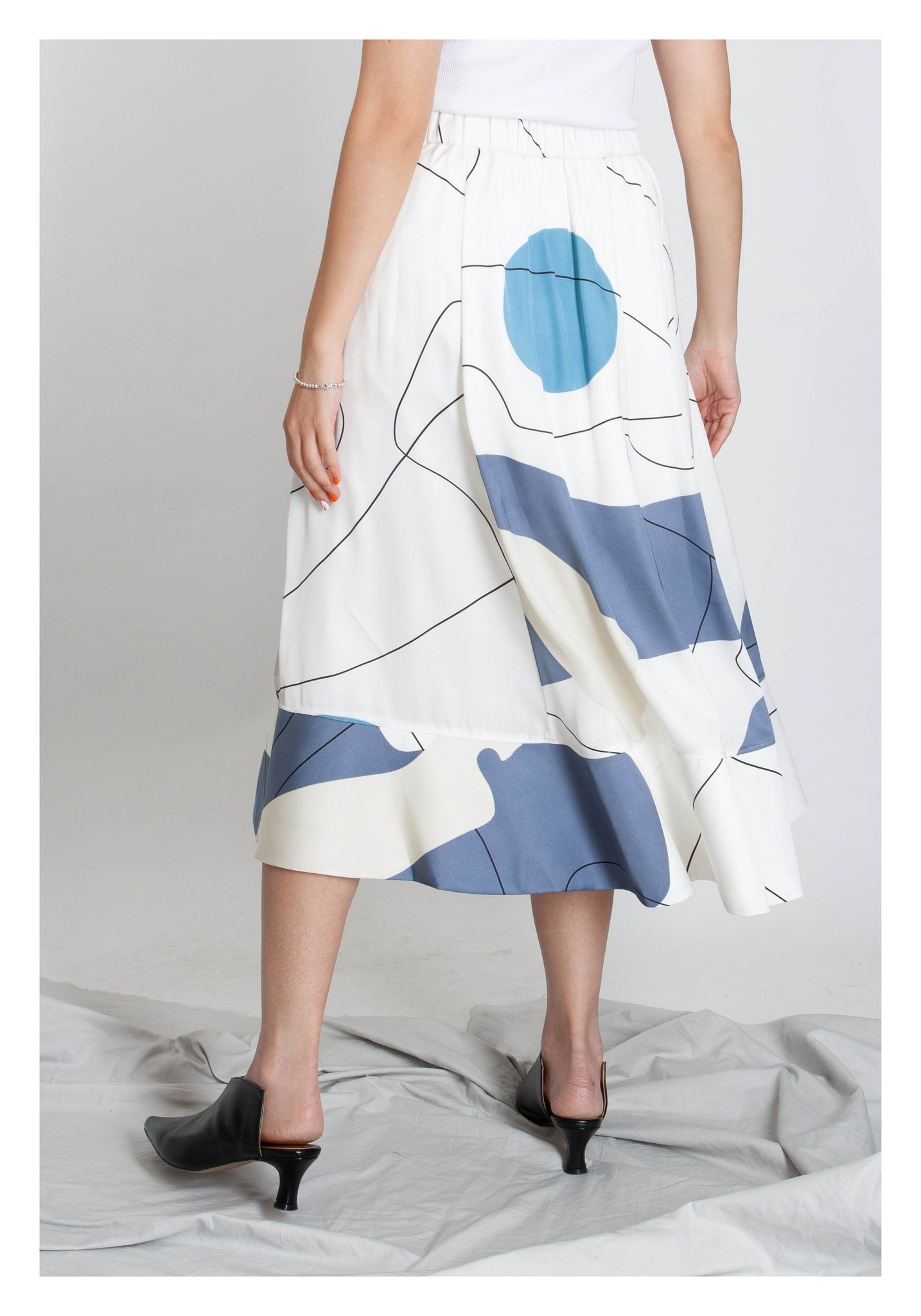 Artwork Maxi Skirt Blue - whoami