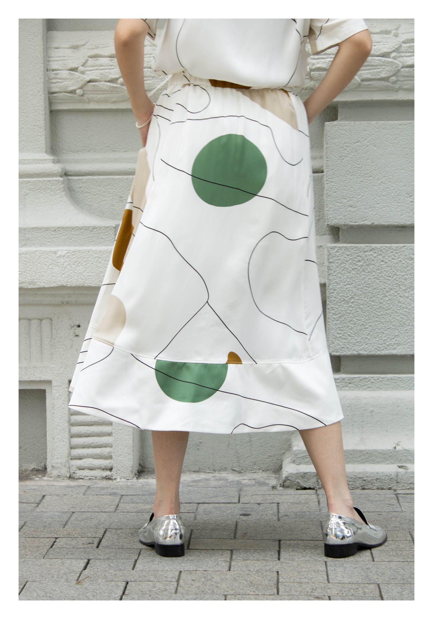 Artwork Maxi Skirt Green - whoami