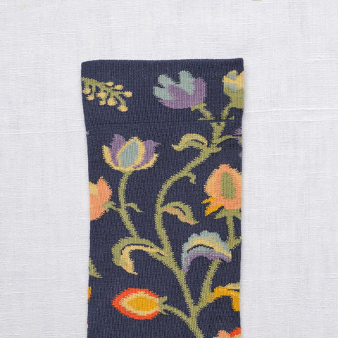 Le Bal Flower Socks Slate