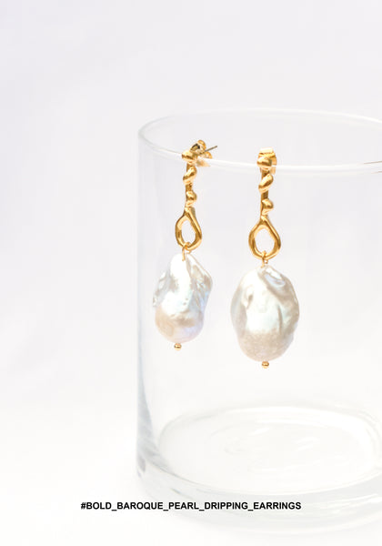 Bold Baroque Pearl Dripping Earrings - whoami