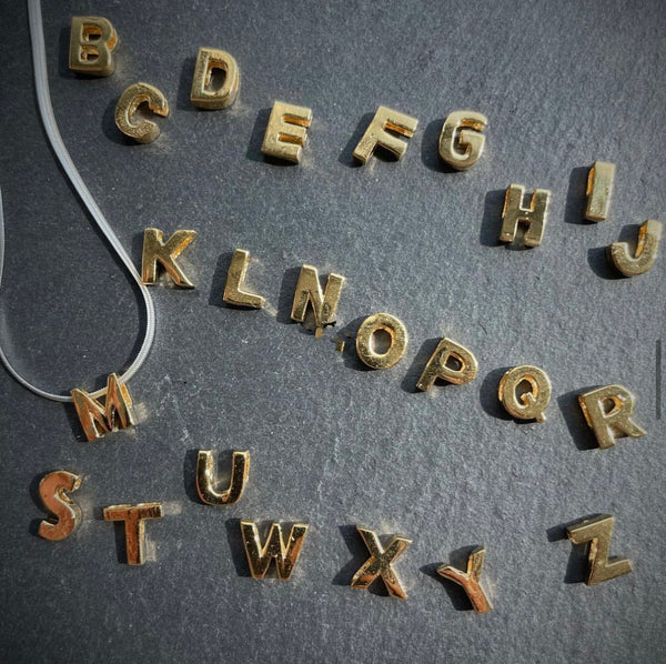 WS2023APR198 (925 Silver Necklace With Gold Alphabet Pandent)