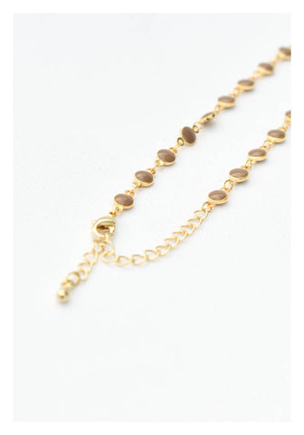Circular Beads Chain Necklace Khaki - whoami