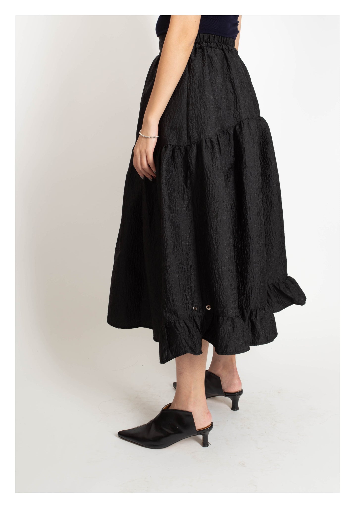 Floral Jacquard Skirt Black - whoami