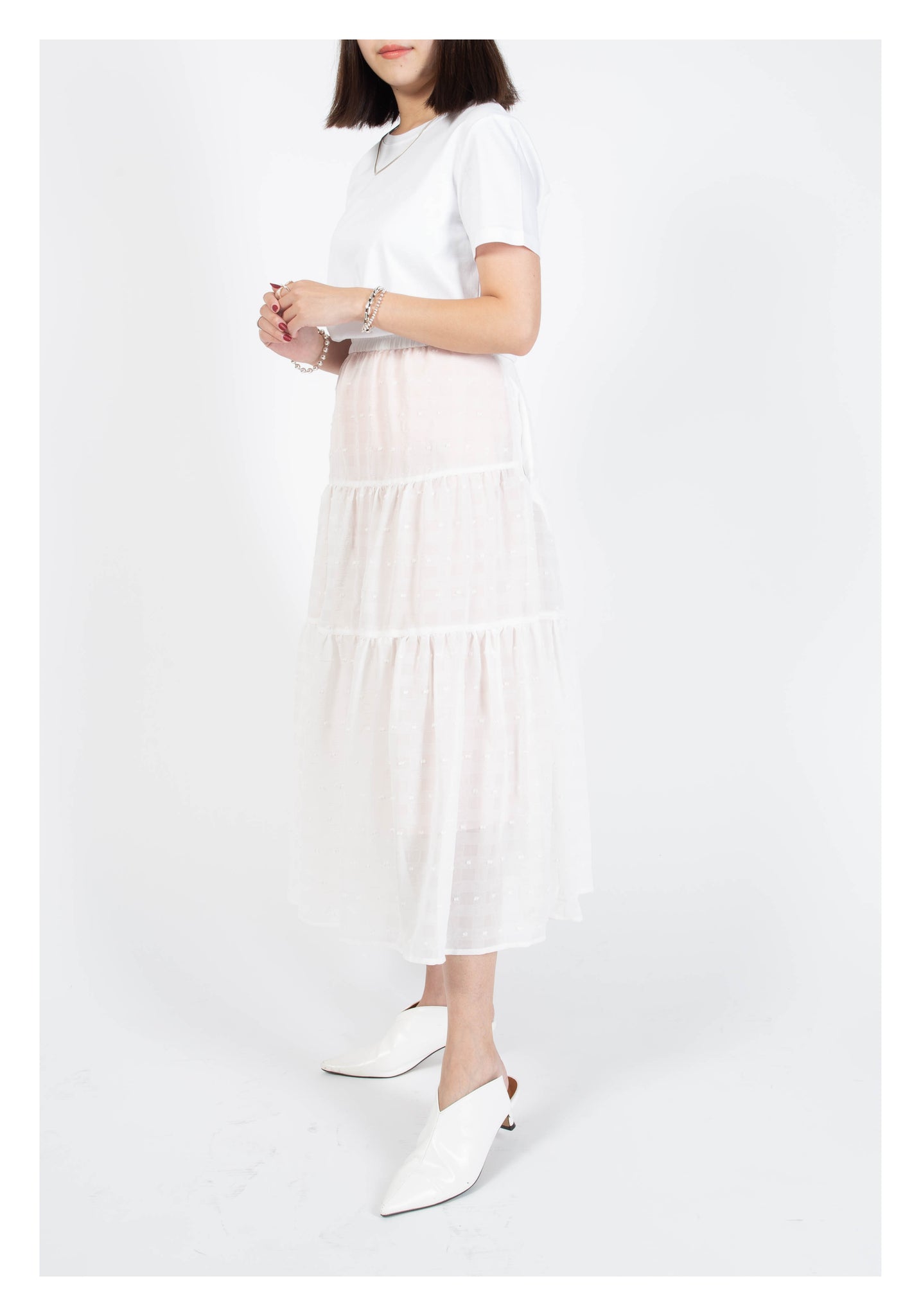 Check-Through Kaia 2.0 Skirt White
