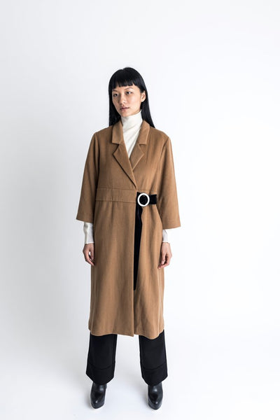 D Ring Wool Cashmere Coat Camel - whoami