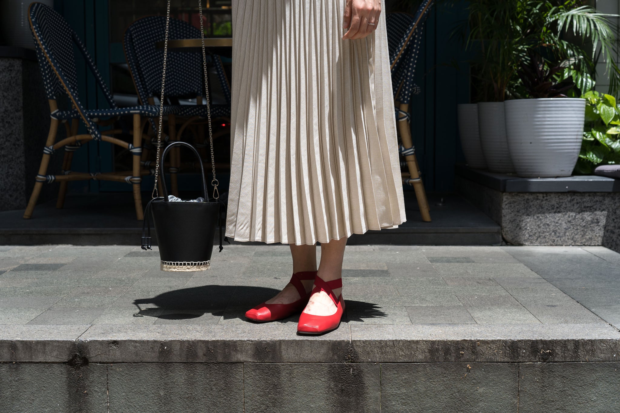 Square Toe Ballet Flats Red - whoami