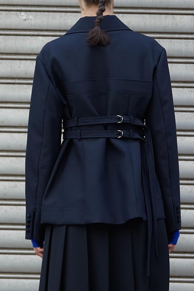 Structural Wool Jacket Navy