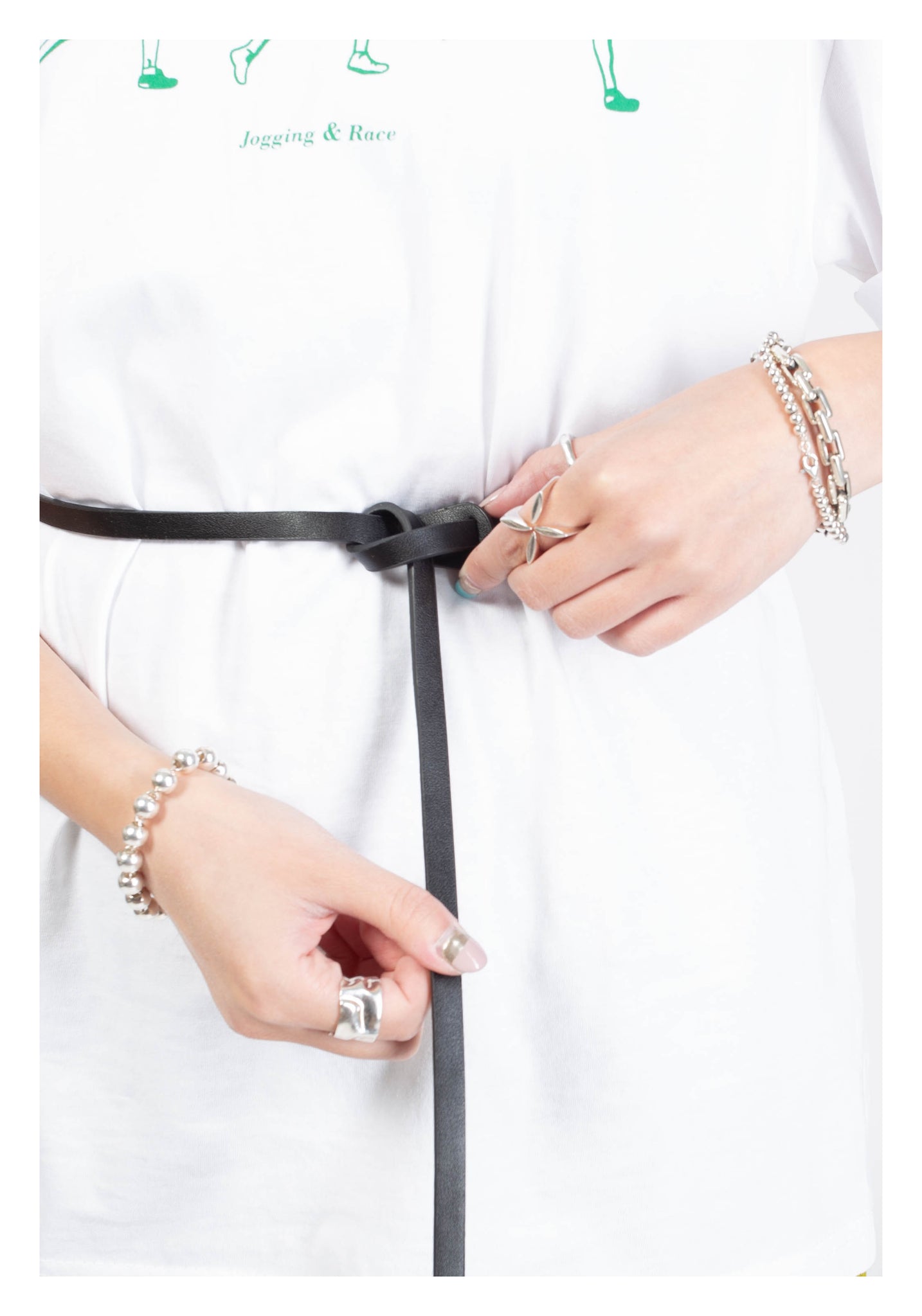 (Discontinued) Essential Adjustable Thin Long Belt Black