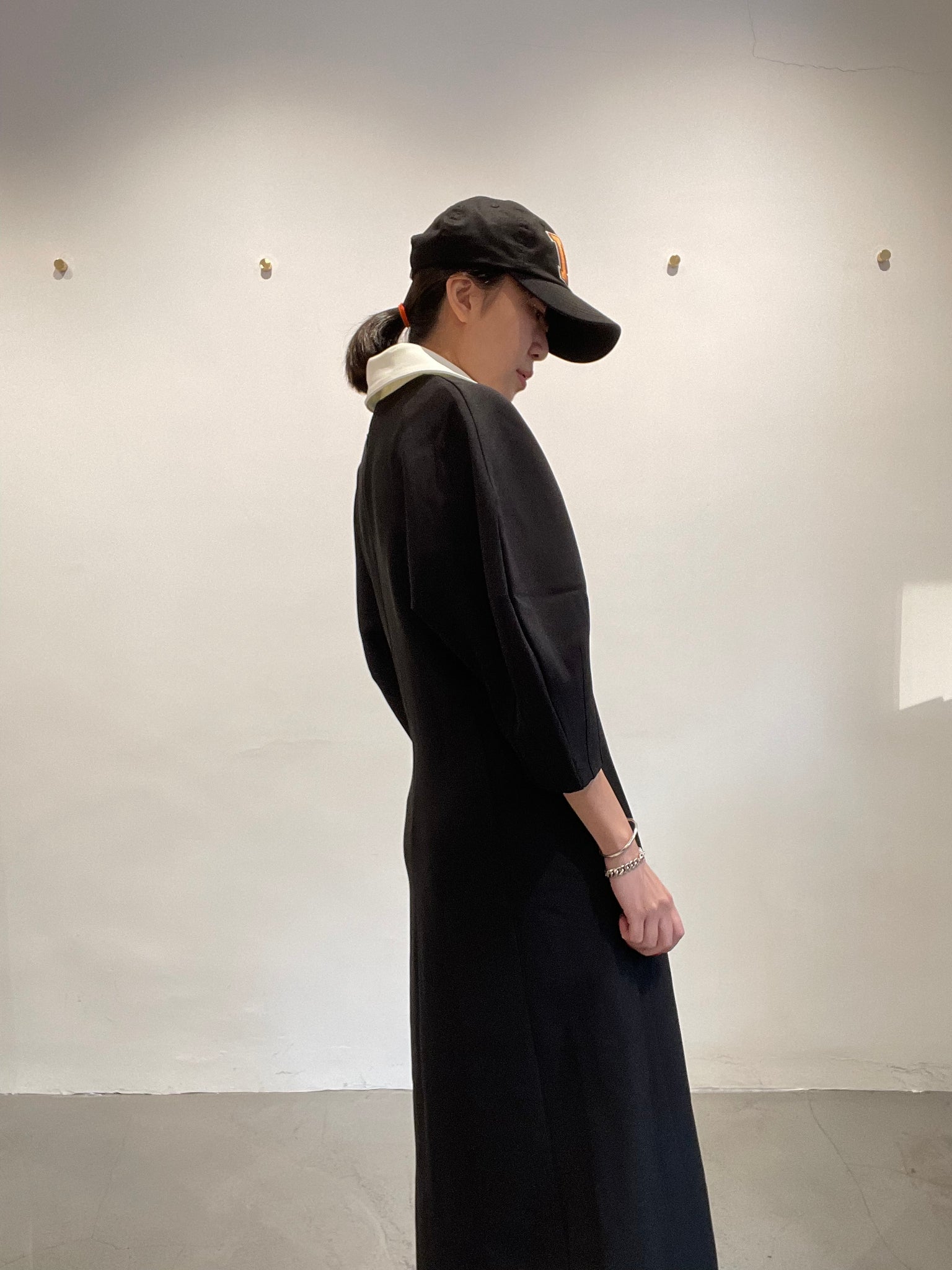 Quality 3D Sleeve Collar Slim Cut Dress Black