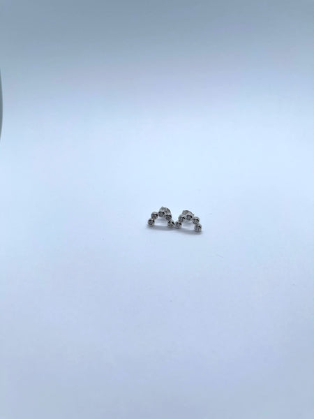 925 Silver Sparkle Dot Curve Earrings