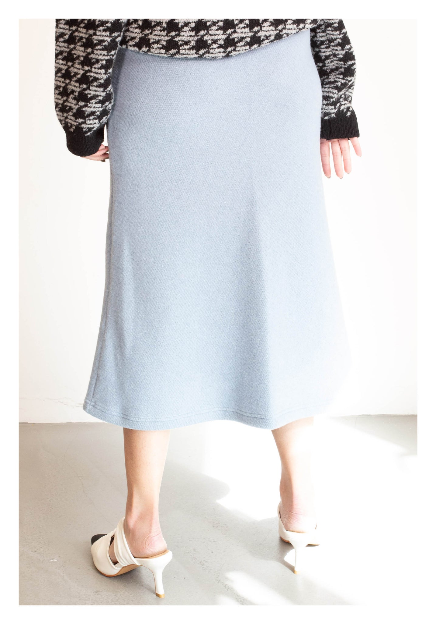 Flare Wool Skirt Blue - whoami