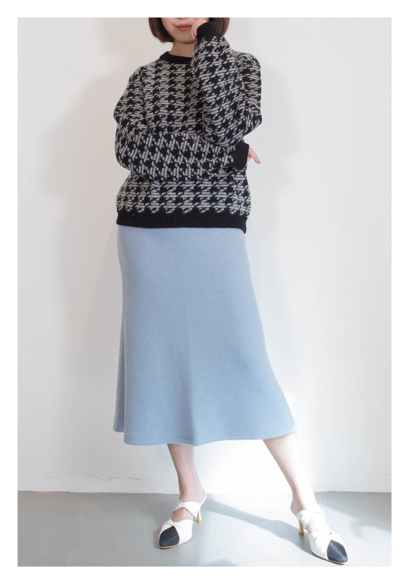 Flare Wool Skirt Blue - whoami