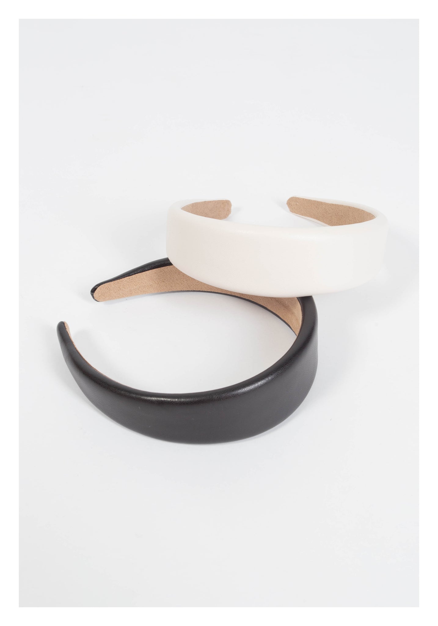 Faux Leather Thick Hairband White