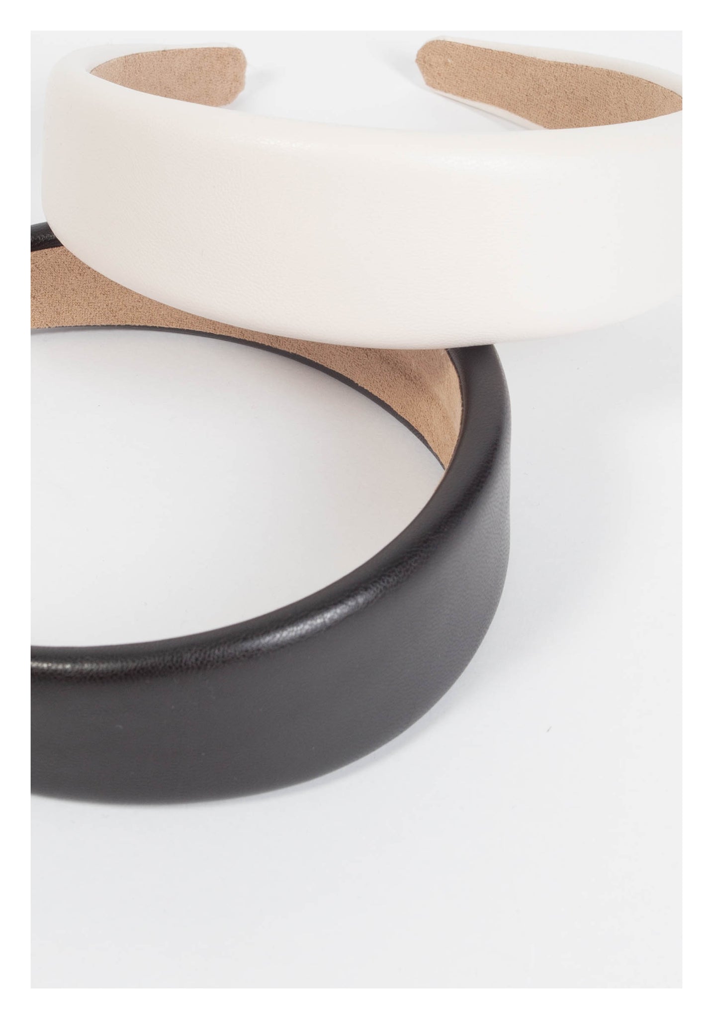 Faux Leather Thick Hairband White