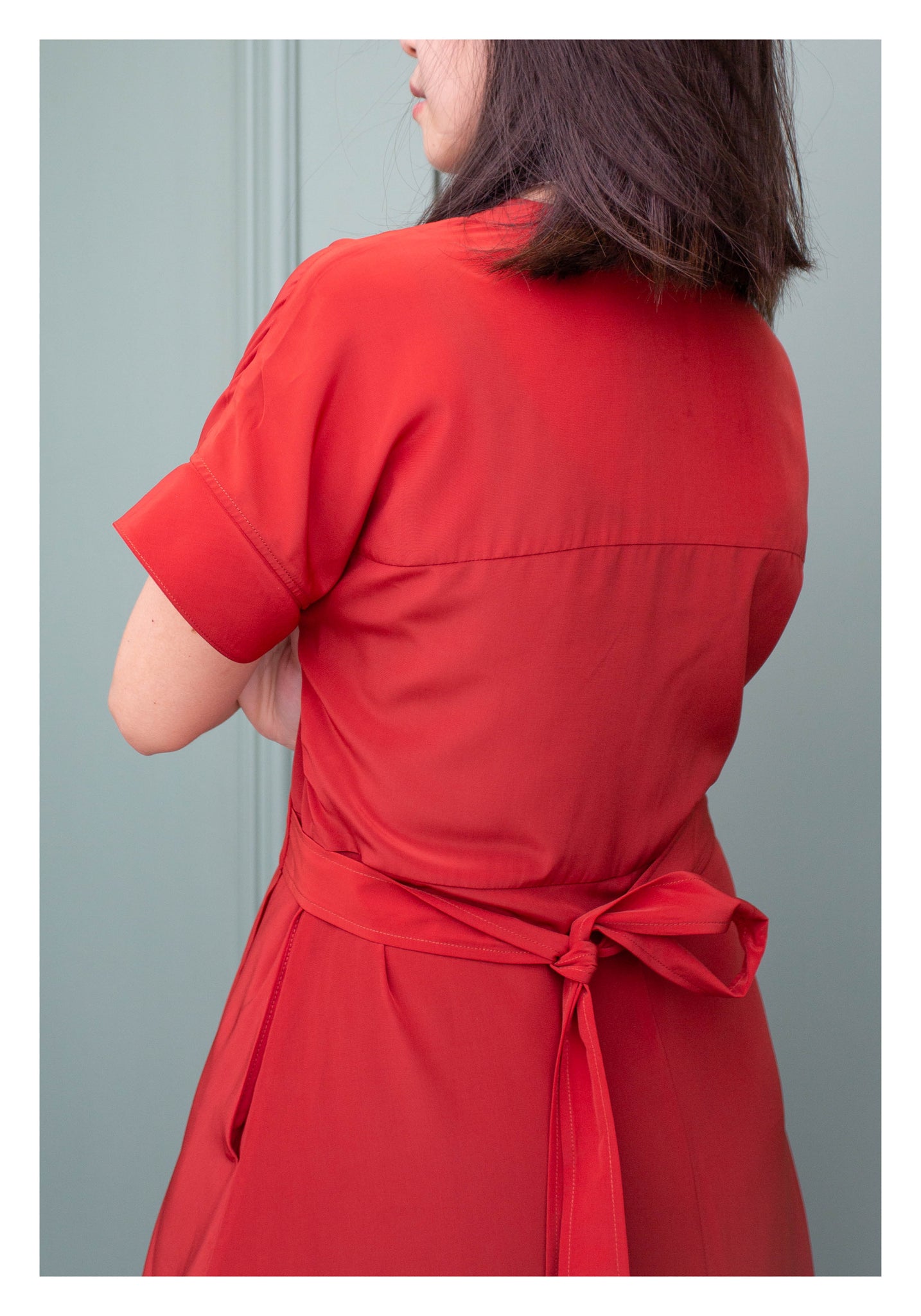 Feminine Cargo Wrap Dress Red - whoami