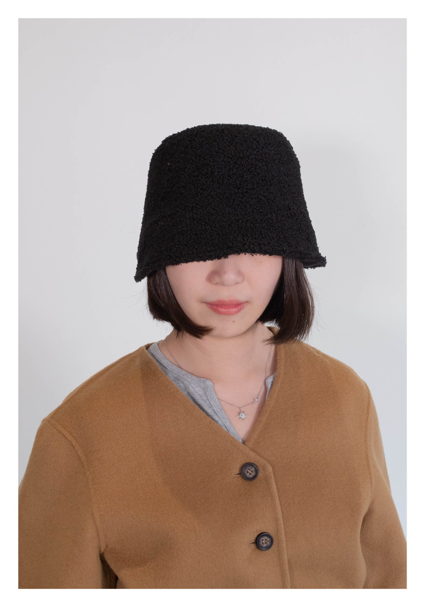 Double Sides Shearling Suede Buckle Hat Black - whoami