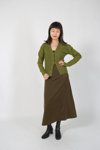 Corset Button Cardigan Olive