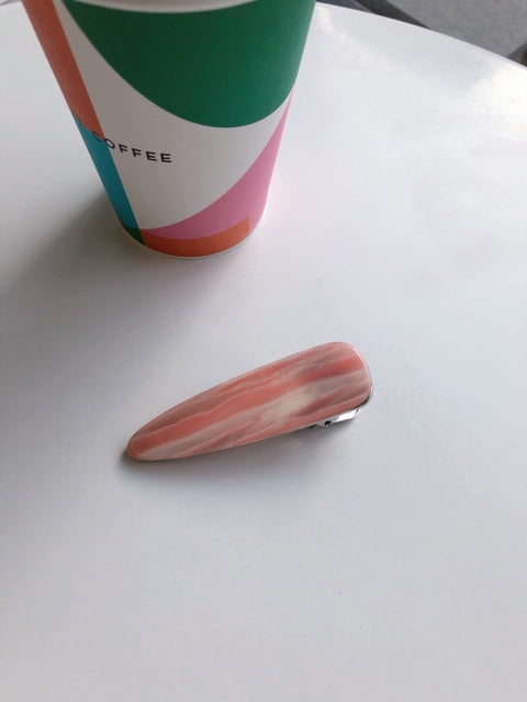 Marble Hair Clip Pink - whoami