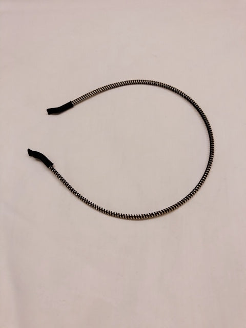 Thin Beads Banding Headband Black - whoami
