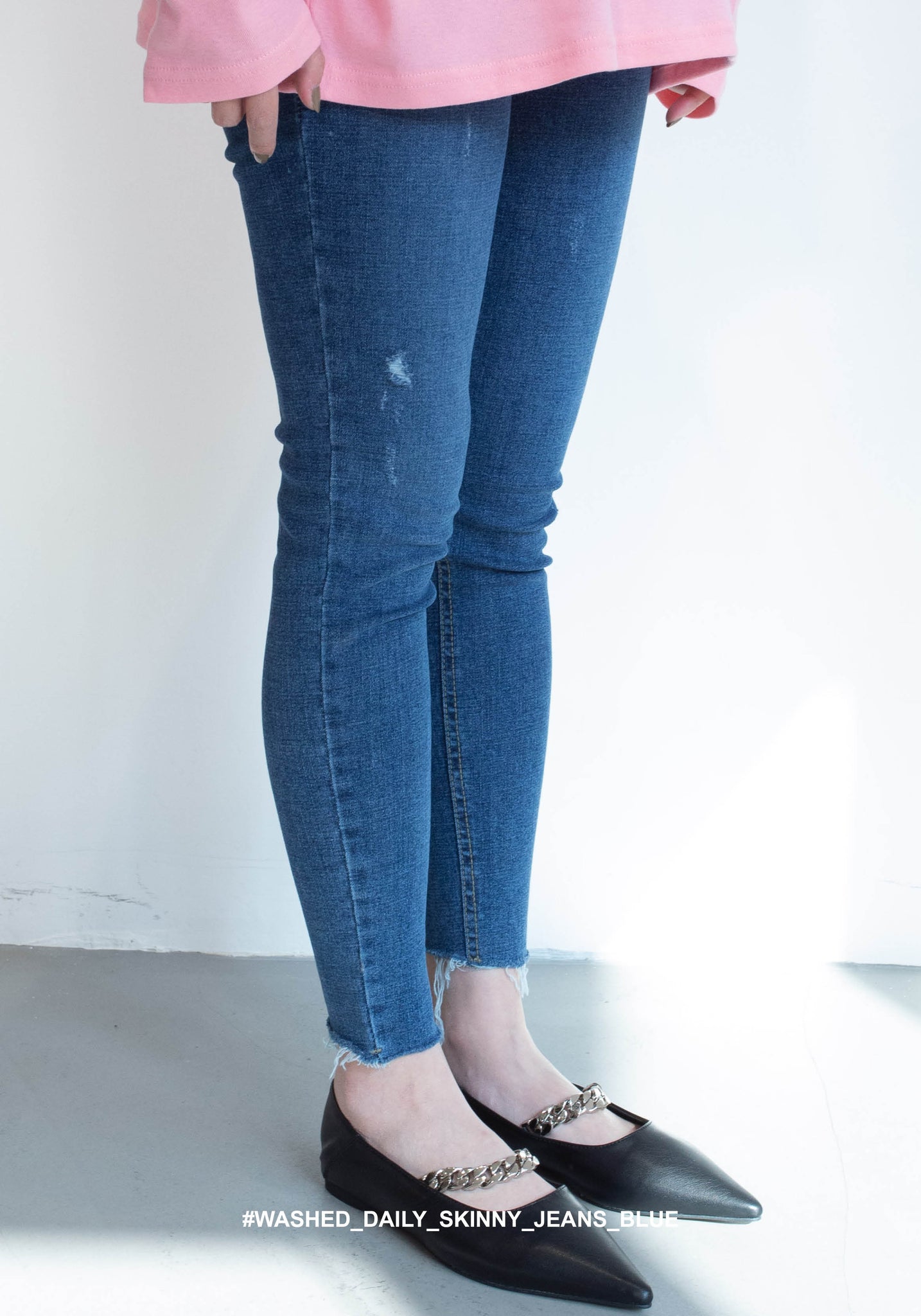 Washed Daily Skinny Jeans Blue - whoami