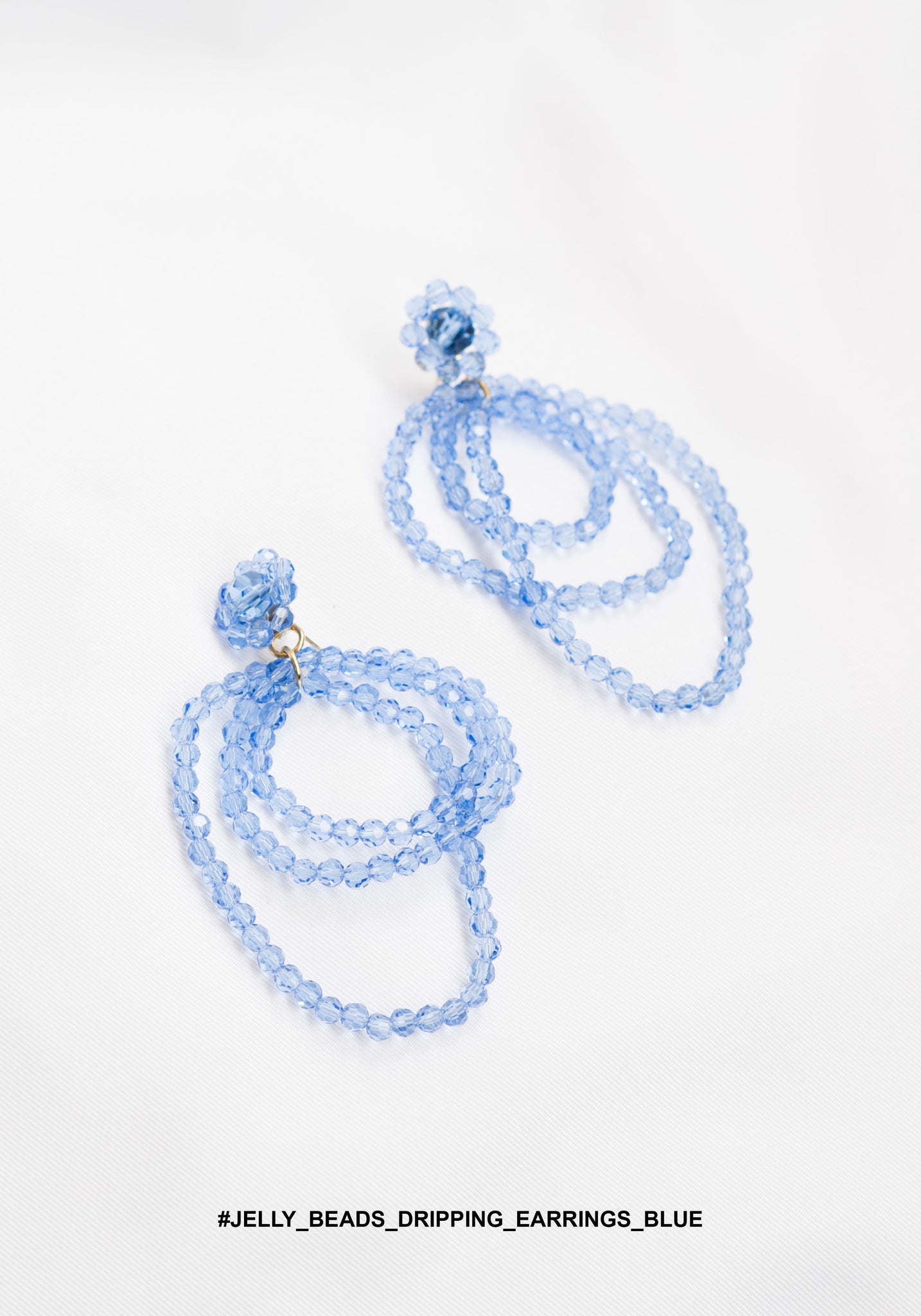 Jelly Beads Dripping Earrings Blue - whoami