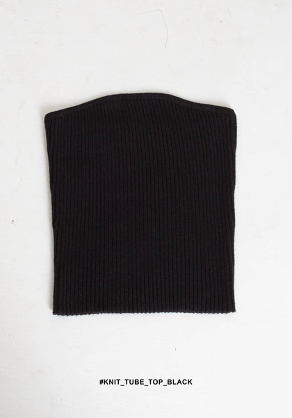 Knit Tube Top Black - whoami