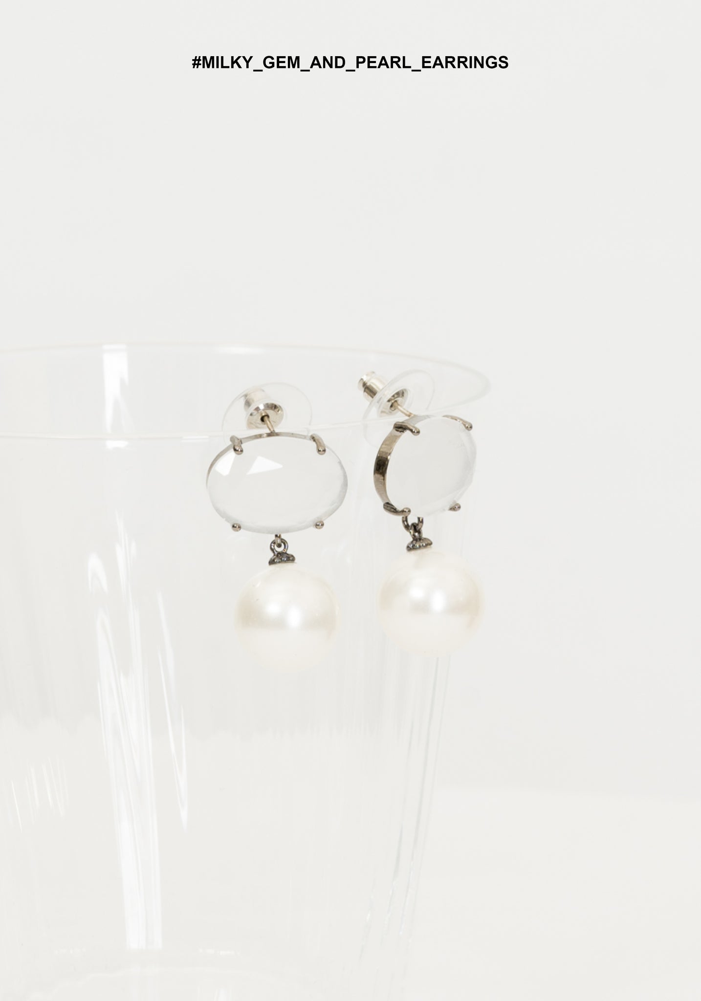 Milky Gem and Pearl Earrings - whoami