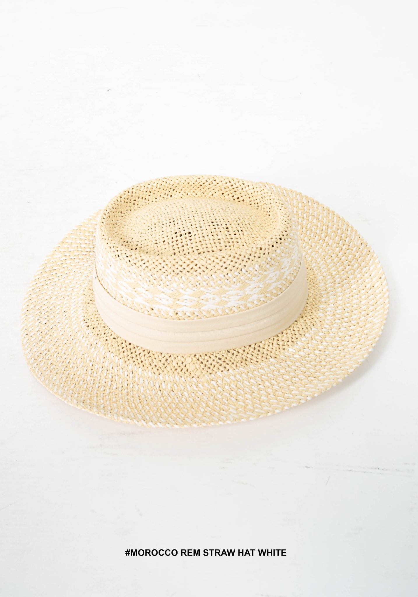 Morocco Rem Straw Hat White