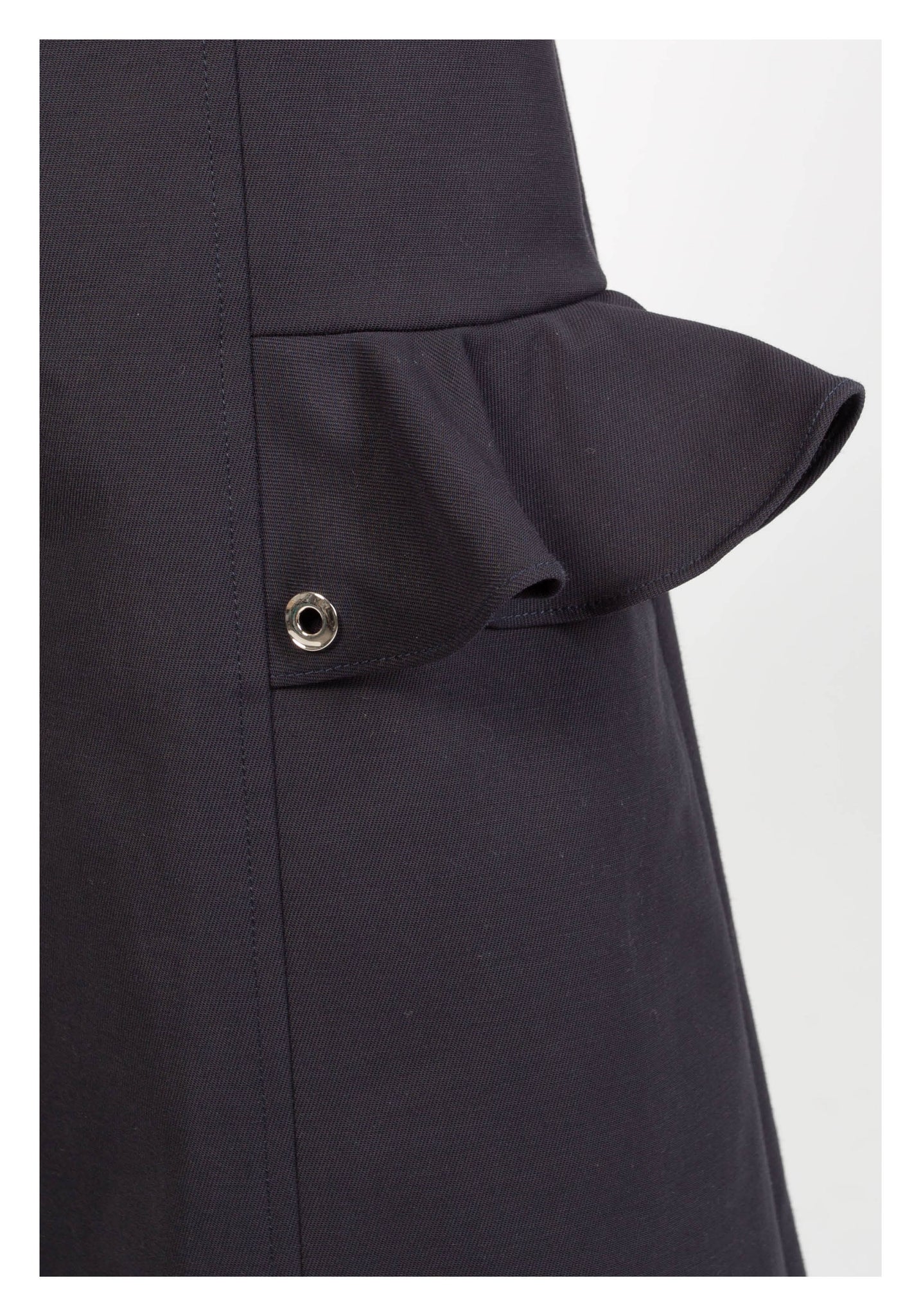 Ruffle Trims Just Fit A-Line Skirt Navy
